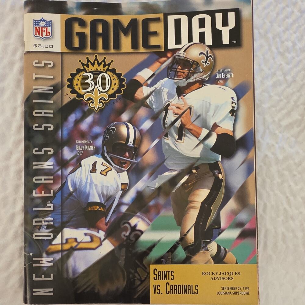 1996 Cardinals New Orleans Saints NFL Signed Cardinal Lomas Brown #75, 7 Saints